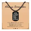 Venta Caliente Transfronteriza Europea y Americana Cordón de Cera Negro Broche de Langosta Acero Inoxidable Negro Placa de Acero Grabado Collar para Hombre con Tarjeta