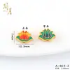 Cuentas Espaciadoras de Esmalte Dorado Estilo Antiguo de Alta Retención de Color, Cuentas Chinas con Agujero Pasante de Flor de Loto para Pulseras y Accesorios de Collar para Mujer