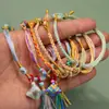 Pulseira de Nó Dimple Produto Acabado, Corda Colorida de Cinco Cores de Alta Qualidade para Crianças, Corda Colorida de Cinco Cores Ajustável para o Festival do Barco-Dragão, Corda Vermelha para Adultos