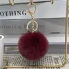 Llavero colgante de bola de peluche de 8 cm de imitación de piel de conejo Rex, accesorios de joyería para ropa y equipaje transfronterizos