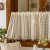 Cortinas de encaje rústico, cortinas transparentes, cortinas de café, cortinas cortas, media cortina, cortinas para puerta estilo americano, cortinas de restaurante, suministro directo de fábrica de Amazon