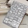 Placa de Acero para Estampado de Uñas Molde Encaje Mariposa Flor de Rosa Cinta Lazo de Mariposa Herramienta de Transferencia Sello de Silicona