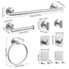 Toallero de acero inoxidable transfronterizo, apto para baño, barra para colgar toallas en la pared, toallero con gancho, toallero sin perforaciones.