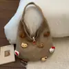 Bolso de Punto de Gran Capacidad Estilo Relajado para Mujer 2025 Nuevo Bolso de Hombro Casual para el Trabajo Bolso Tote Cubo Otoño e Invierno
