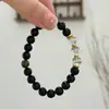 Pulsera de Cristal Verde Fantasma Natural para Mujer, Pulsera de Obsidiana Negra, Nuevo Estilo Chino, Regalo para Mejor Amiga, Mayoreo