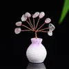 Árvore de Cristal Atacado Cristal Rosa Natural Citrino Pedrinhas Vaso Pequeno Árvore da Fortuna Decoração de Mesa para Casa Enfeites