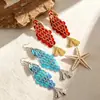 Pendientes de Gancho Europeos y Americanos Transfronterizos con Borla de Concha con Forma de Pez Personalidad Pendientes Exagerados Lujo Ligero Sentido de Alta Gama Sentido del Diseño de Pendientes Nicho