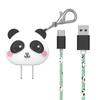 Cargador rápido creativo cabeza cable de datos de cuero gato panda adecuado para enchufe de teléfono móvil Apple Huawei traje de cable de datos