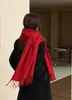 Bufanda de Lana Suave y Amigable con la Piel para Mujer, Nueva para Otoño/Invierno, Engrosada, a Cuadros, con Borlas, Atractiva, Versátil, Calentador de Cuello, para Viajes Diarios, Cálida