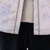 Elegante Nuevo Abrigo para Mujer Estilo Chino, Top de Jacquard Bordado Satinado de Lujo Ligero para Madres, Lujoso Top de Otoño para Mujeres de Mediana Edad