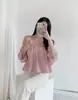 Actualización de Talla Chic Coreano Verano Nuevo Estilo Francés Hombros Descubiertos Mangas Acampanadas Blusa Top Estilo Coreano Ropa para Mujer
