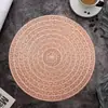 Mantel Creativo Estilo Ins Estilo Nórdico Redondo Antiescaldante Decorativo Aislante de Calor Hueco Mantel de Mesa Color Sólido Bronceado para el Hogar