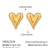 Brincos Yiyi Moda Transfronteiriça Simples Mini Coração de Aço Inoxidável Banho a Vácuo Ouro 18K Brincos Versáteis de Alta Qualidade