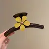 Pinza para el pelo de verano estilo ins con bloques de color para mujer, pasador lindo de lunares japoneses para niña, pinza de tiburón grande para recogidos.