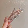 Pinza para el cabello de lazo con pedrería brillante y cuentas para el flequillo Cabello Fino Alto Valor Temperamento Suave Versátil para el Día a Día Personalidad Pinza para el Cabello