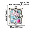 Pingente Série de Flores Transfronteiriça Europeia e Americana Tulipa Colorida com Gotejamento de Óleo Acessórios para Joias DIY Acessórios de Aço Inoxidável
