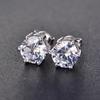 Aretes de moissanita de simulación aretes clásicos de seis garras aretes de circonia para mujer chapados en platino temperamento moda simple joyería para la oreja