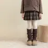 Zapatos Algodón Calentadores de Piernas para Niños Primavera y Otoño Calcetines con Volantes de Cachemira Estilo Coreano Ins Niña Bebé Otoño e Invierno Calcetines Lisos para Pantorrilla