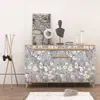 Fondo de Pantalla para Sala de Estar Estilo Nórdico Transfronterizo Plantas Verdes y Flores Papel Tapiz Autoadhesivo de PVC Sin Costuras Mural Impermeable Pegatinas de Pared para el Hogar