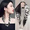 Pañuelo de Seda Pequeño Magnético Conveniente Transfronterizo para Mujer, Bufanda Decorativa para Cuello de Primavera y Verano de Moda, Protección para el Cuello, Pañuelo Pequeño para Mujer