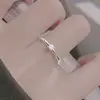Anel Fino de Diamante para Mulheres, Estilo Japonês e K, Círculo Fino de Nicho, Pequeno Anel de Diamante, Abertura Exquisita, Anel Aberto de Ouro Empilhável