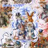 Série Conto de Fadas Retrostory Animais Cartoon Criativos Gato e Coelho Pacote de Material Decorativo Base Colagem Manual Adesivos