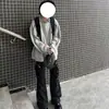 Moletom masculino, estilo primavera/outono, design retrô americano, tecido pesado, corte justo, design único, marca da moda, outerwear high-street europeu e americano