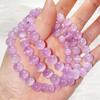 Pulseira de Kunzita Natural Atacado Casual Feminino Pulseira de Cristal de Kunzita Olho de Gato Grau 7A
