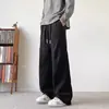Pantalones deportivos retro americanos con estampado de trigo para hombre, primavera/otoño 2026, marca de moda, corte limpio, pantalones casuales anchos rectos fluidos
