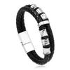Pulsera de cuero de doble capa con hebilla magnética de aleación, hecha a mano, multicapa, para hombre, de gran venta transfronteriza