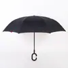 Paraguas Invertido Automático Paraguas de Lluvia Uso en Coche Mango Largo Varilla Recta Manos Libres Tamaño Grande Doble Uso Sol y Lluvia Paraguas Publicitario de Regalo Imprimir LOGOTIPO