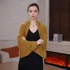 2026 Nuevo Otoño-Invierno Mezcla de Lana Moda Estilo Perezoso Chal Femenino, Versátil y Elegante en Color Sólido