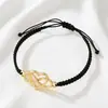 Pulsera Roja de Hilo Trenzado Tejida a Mano de Alto Gama Estilo Simple Pulsera Negra Roja Ajustable Venta Caliente al por Mayor