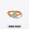 Jingdong Joias Anel de Cristal Natural Estilo Nicho High-End Anel Elástico de Bola Redonda para Mulheres Anel Pequeno da Moda