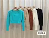 Tricô Macio e Encerado de Veludo Imitação de Vison para Mulheres no Outono e Inverno Coreano Doce e Picante Gola Quadrada Tricô Curto Slim Fit Manga Longa