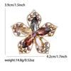 Broche Flor de Cinco Pétalas Vazado com Strass de Alto Nível Estilo Coreano, Luxo Acessível e Corsage de Roupa Elegante Exquisito, Planta de Metal da Moda