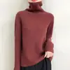 Suéter de lana acanalado de cuello alto engrosado para otoño e invierno, de importación, camiseta básica de punto, jersey de manga larga, corte holgado, suéter adelgazante