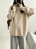 Moda Versátil Europeia e Americana Outono/Inverno 2026 Transfronteiriço Feminino Zíper Lateral Fenda Gola Redonda Suéter Malha Top