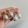 Pendientes de Perlas Simples de Lujo Ligero Nicho de Alta Gama para Mujer Estilo Francés Súper Hada Combinan con Todo Elegantes Pendientes de Perlas Grandes Joyería para las Orejas