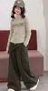 Conjunto de Otoño para Niñas 2026 Nuevo Estilo Niños Medianos y Grandes Moda Chic Estilo Coreano Cardigan de Punto con Letras Conjunto de Shorts