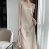 Vestido Sling de Seda Triacetato para Mujer Verano Suelto Vestido Interior Diseño Francés Satén de Hada Nicho