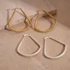 Pendientes Metálicos Esmerilados con Forma de Abanico Transfronterizos Europeos y Americanos, Pendientes de Moda, Lujo Ligero, Gama Alta, Pendientes Versátiles, Diseño de Nicho
