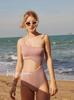 6 colores] 23ss nuevo traje de baño de una pieza de un hombro estilo ins para chicas hot, ajustado, para vacaciones en aguas termales, bikini