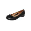Silencioso parte inferior lazo de piel de cordero versátil para ir al trabajo 2026 otoño tacón bajo grueso color liso punta redonda piel genuina boca poco profunda zapatos de vestir para mujer