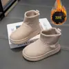 Botas de Nieve Nuevas de Otoño e Invierno para Niños, Calidez con Felpa, Niñas, Antideslizantes, Suela Suave, Botines Cortos, Zapatos Casuales de Algodón