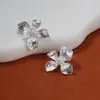 Novos Brincos de Metal com Flor e Design Elegante Nicho Alta Moda Versátil Brincos Retrô Tendência Personalidade