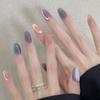 Uñas Portátiles Puras Hechas a Mano, de Gama Alta, Deslumbrantes Hielo-Transparente Ojo de Gato Diamantes Triturados, Lujo Ligero, Puro Deseo, Manicura Dulce y Fresca, Uñas Postizas Removibles