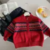 Suéter de Inverno Kino para Crianças Huzhou Zhili Roupas Infantis Meninos e Meninas Estilo Coreano Suéter de Tricô Engrossado Roupa de Ano Cardigan Top