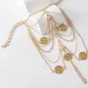 Tobillera Exótica Retro de Múltiples Capas con Borlas para Mujer, Cadena de Metal para Pie, Cosplay, Joyería para Pie Estilo Palacio