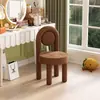 Cadeira de penteadeira para quarto na cor creme, banqueta popular para maquiagem e nail art, cadeira de luxo leve, adequada para quartos de meninas, design simples e estiloso